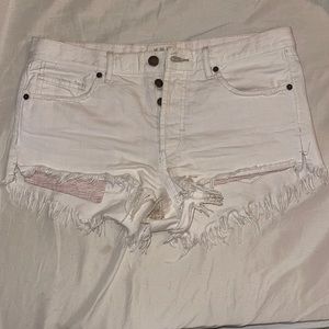 Free People Frayed Jean Shorts